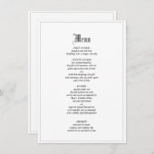 Gotische elegante bruiloft diner menu met rand (Voorkant / Achterkant)