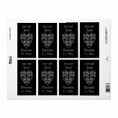 Gotische elegante hartetiketten om te personaliser etiket (Full Sheet)