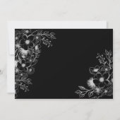 Gotische Elegante Rode Bloemige Bruiloft Save The Date (Achterkant)