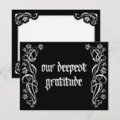 Gotische Elegante Rozen Bruiloft Bedankkaart (Voorkant / Achterkant)