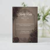 Gotische Elegantie Bruiloft  RSVP Kaartje (Staand voorkant)