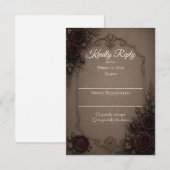 Gotische Elegantie Bruiloft  RSVP Kaartje (Voorkant / Achterkant)