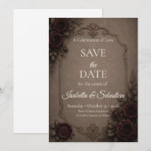 Gotische Elegantie Bruiloft  Save The Date (Voorkant / Achterkant)