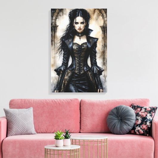 Gotische elegantie canvas afdruk (Insitu (Woonkamer))