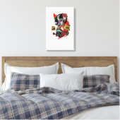 Gotische elegantie: dame met schedel en hanger canvas afdruk (Insitu (Slaapkamer))