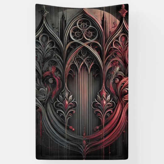 Gotische Elegantie Evenementbanner Spandoek (Verticaal)