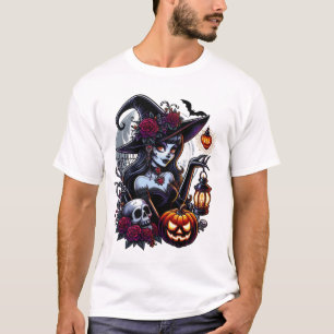 Gotische elegantie in spookachtige stijl t-shirt