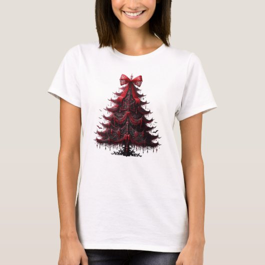 Gotische elegantie kerstboom t-shirt (Voorkant)