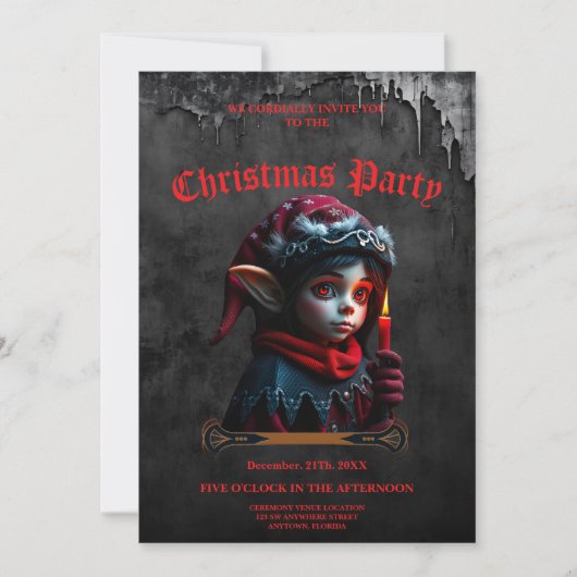 Gotische elfenmagie onder de volle maan. kaart (Voorkant)