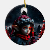 Gotische elfenmagie onder de volle maan. keramisch ornament (Voorkant)