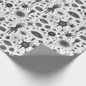 Gotische en griezelige spinnenhanden ogen cadeaupapier (Hoek)