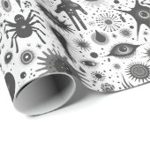 Gotische en griezelige spinnenhanden ogen cadeaupapier (Rol Hoek)