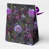 Gotische en Moody Paarse Bloemen Huwelijk Bedankdoosjes (Achterkant)