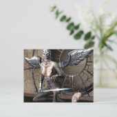 gotische Engel Briefkaart (Staand voorkant)