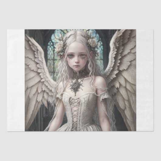 Gotische Engel: Britney - Decoupage - Tissuepapier (Voorkant)