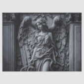 Gotische Engel en Wijnstokken Beeldhouwwerk Decoup Tissuepapier (Voorkant)