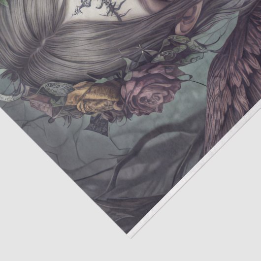 Gotische Engel: Lily - Decoupage - Tissuepapier (Detail)