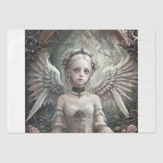 Gotische Engel: Lise - Decoupage - Tissuepapier (Voorkant)