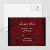 Gotische engel op Red Velvet Wedding RSVP Briefkaa Uitnodiging Briefkaart (Voorkant / Achterkant)