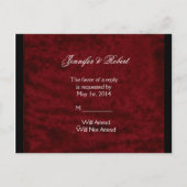 Gotische engel op Red Velvet Wedding RSVP Briefkaa Uitnodiging Briefkaart (Voorkant)