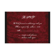 Gotische engel op rode fluwelen antwoordkaart