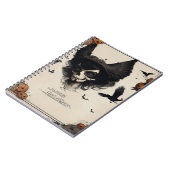 Gotische esthetiek voor Halloween kraai en schedel Notitieboek (Linkerzijde)