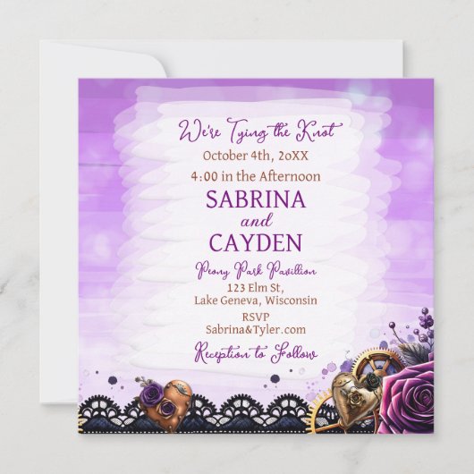  gotische esthetische steampunk bruiloft kaart (Voorkant)