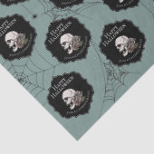 Gotische Eucalyptus Groene Bloemenschedel Hallowee Tissuepapier (Detail)