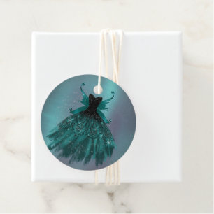 Gotische Fairy Blauwgroen jurk Deep Midnight Gre Bedankjes Labels