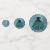 Gotische Fairy Blauwgroen jurk | Deep Midnight Gre Confetti (Voorkanten)