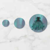 Gotische Fairy Blauwgroen jurk | Deep Midnight Gre Confetti (Achterkanten)