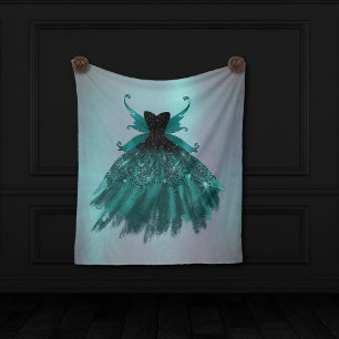 Gotische Fairy Blauwgroen jurk Deep Midnight Gre Fleece Deken