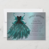 Gotische Fairy Blauwgroen jurk | Deep Midnight Gre Kaart (Voorkant)