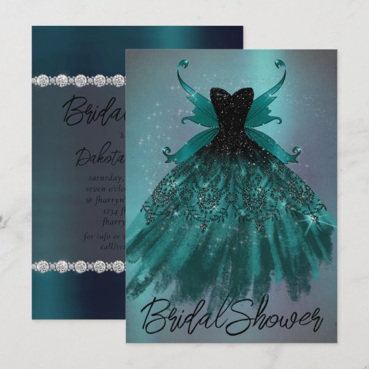 Gotische Fairy Blauwgroen jurk | Deep Midnight Gre Kaart (Voorkant / Achterkant)