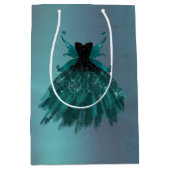 Gotische Fairy Blauwgroen jurk | Deep Midnight Gre Medium Cadeauzakje (Voorkant)
