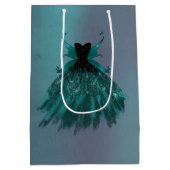 Gotische Fairy Blauwgroen jurk | Deep Midnight Gre Medium Cadeauzakje (Achterkant)