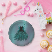 Gotische Fairy Blauwgroen jurk | Deep Midnight Gre Papieren Bordje (Feest)