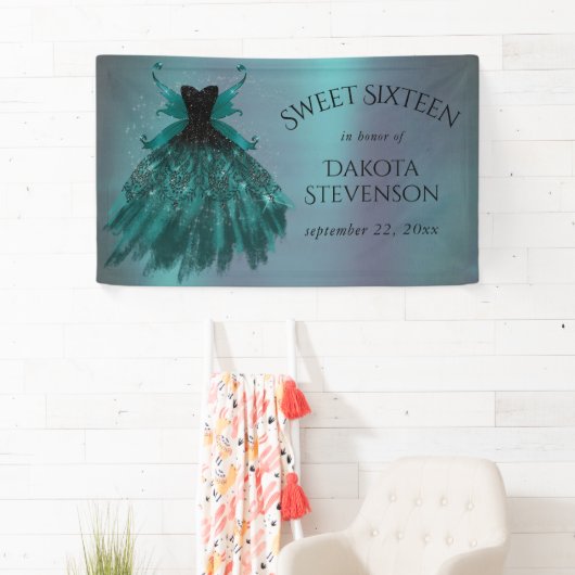 Gotische Fairy Blauwgroen jurk | Deep Midnight Gre Spandoek (Insitu)
