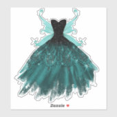 Gotische Fairy Blauwgroen jurk | Deep Midnight Gre Sticker (Vel)