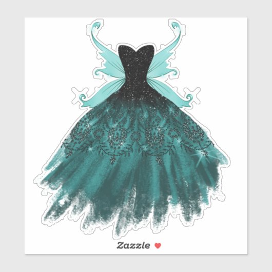 Gotische Fairy Blauwgroen jurk | Deep Midnight Gre Sticker (Vel)