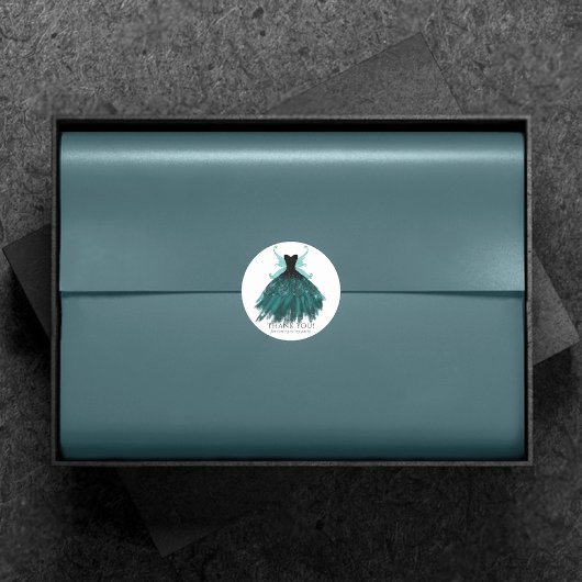 Gotische Fairy Blauwgroen jurk | Midnight Green Be Ronde Sticker