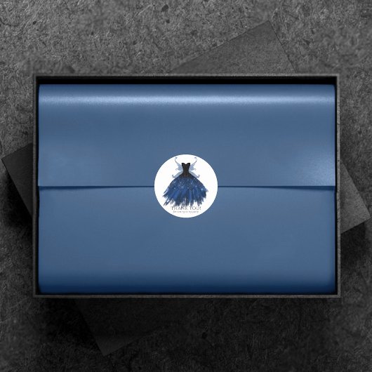 Gotische Fairy Navy Gown | Deep Blue Sheen Bedankt Ronde Sticker