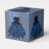 Gotische Fairy Navy Gown | Deep Cobalt Blue Sheen Bedankdoosjes (Voorkant Zijde)