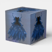 Gotische Fairy Navy Gown | Deep Cobalt Blue Sheen Bedankdoosjes (Achterkant)