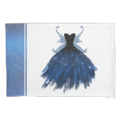 Gotische Fairy Navy Gown | Deep Cobalt Blue Sheen Kussensloop (Voorkant)