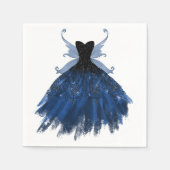 Gotische Fairy Navy Gown | Deep Cobalt Blue Sheen Servet (Voorkant)