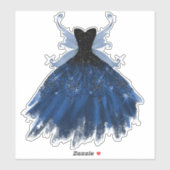 Gotische Fairy Navy Gown | Deep Cobalt Blue Sheen Sticker (Vel)