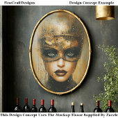 Gotische Fantasy Gouden Gemaskerde Vrouw ER3L Deco Tissuepapier