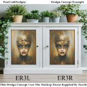 Gotische Fantasy Gouden Gemaskerde Vrouw ER3L Deco Tissuepapier