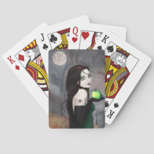 Gotische Fantasy Kunst Vrouw met Appel Pokerkaarten